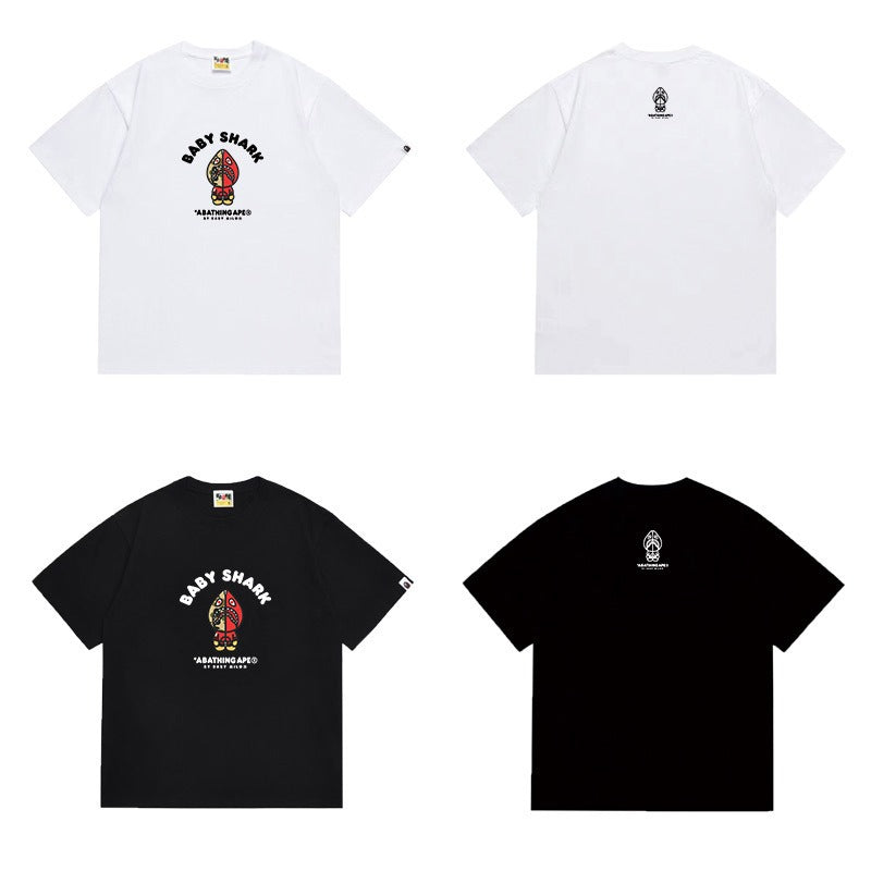Bathing Shark and ape head print T Shirts NextBlock