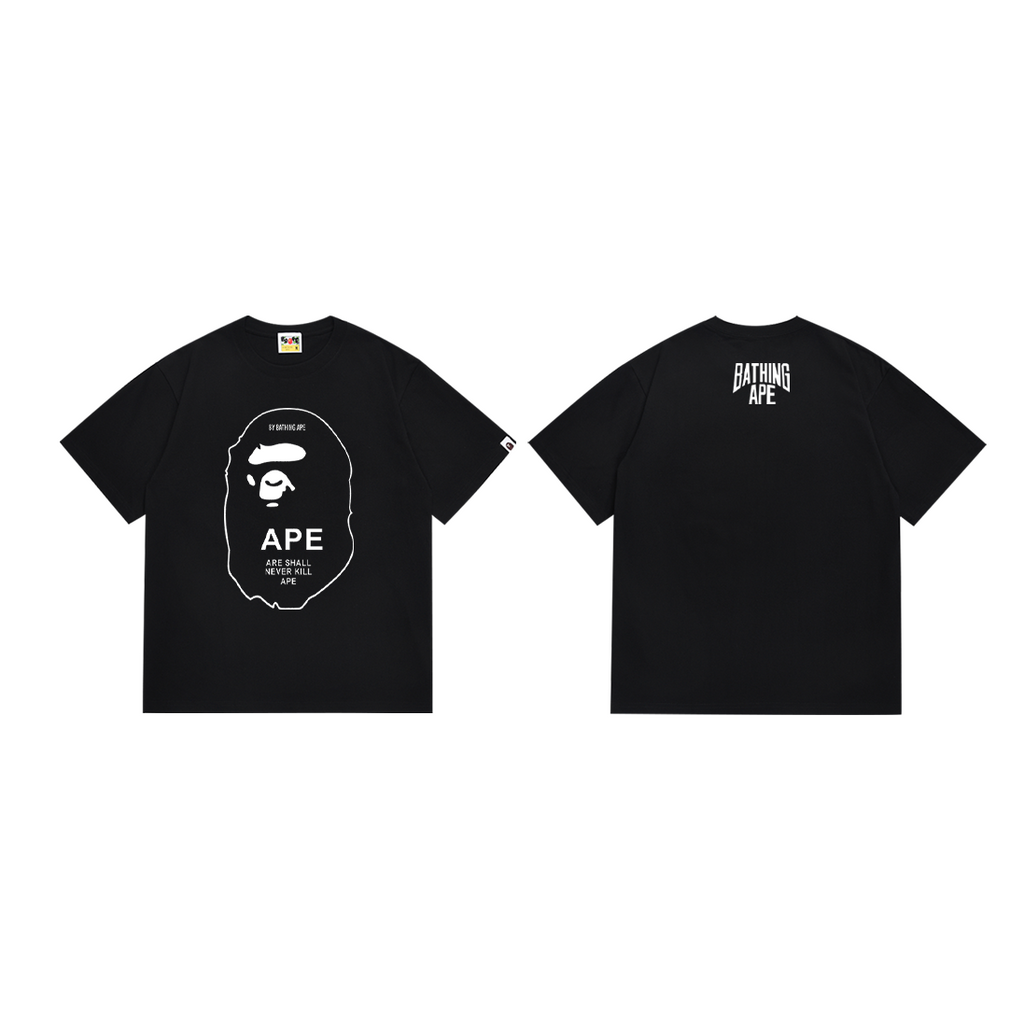 Bathing Shark and ape head print T-Shirt NextBlock