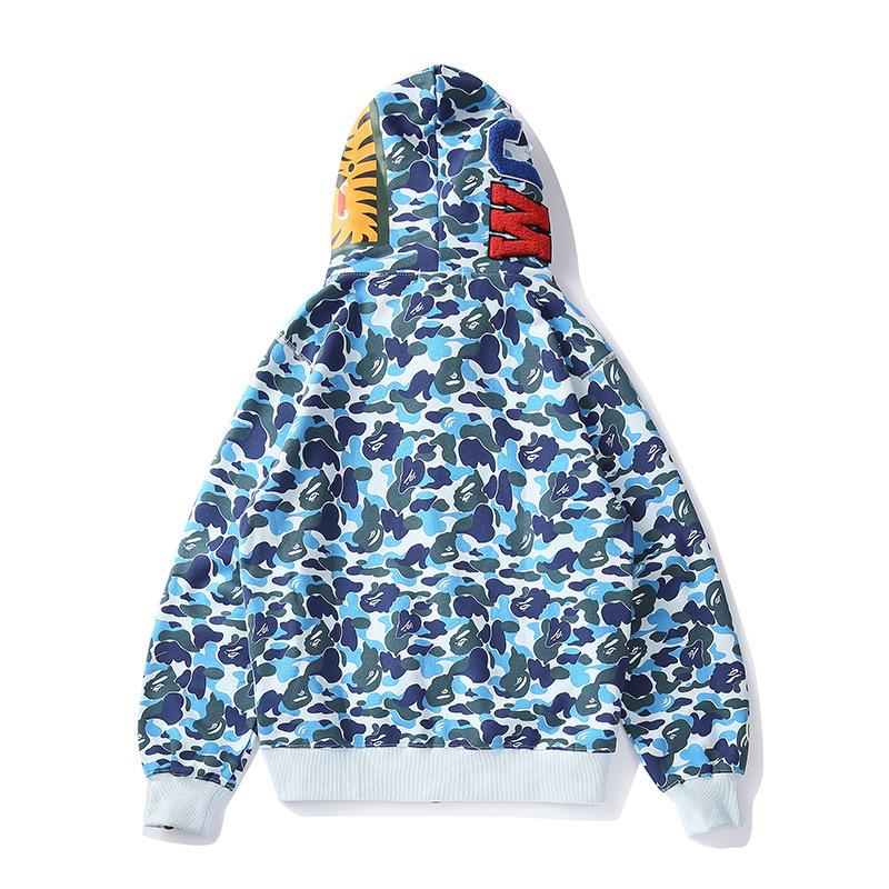 Bathing Shark and ape head print Hoodie Spring and Autumn Zipper Hoodie Sweater NextBlock