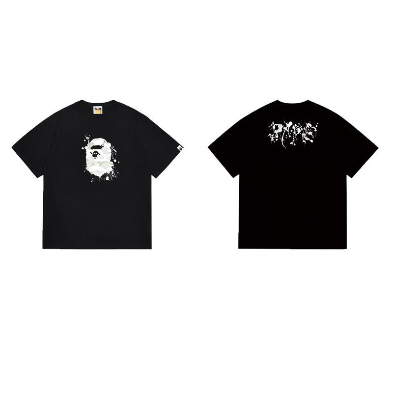 Bathing Shark and ape head print T Shirts NextBlock