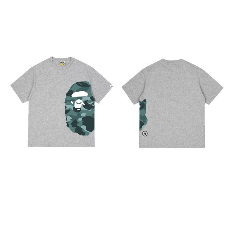Bathing Shark and ape head print T Shirts NextBlock