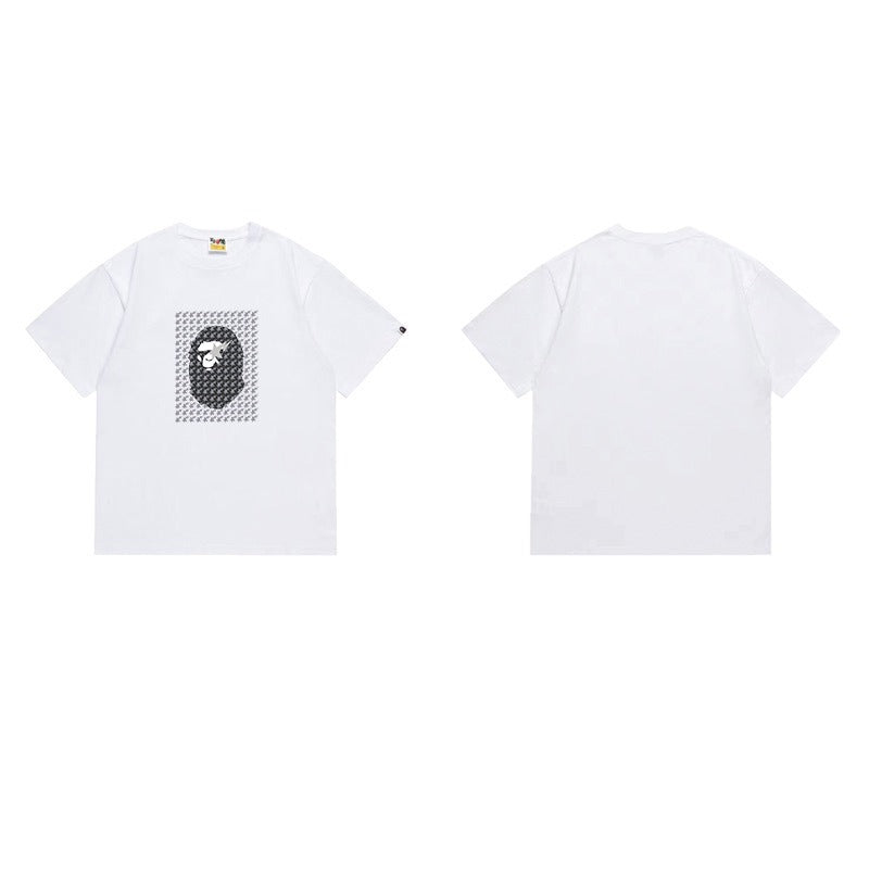 Bathing Shark and ape head print T Shirts NextBlock