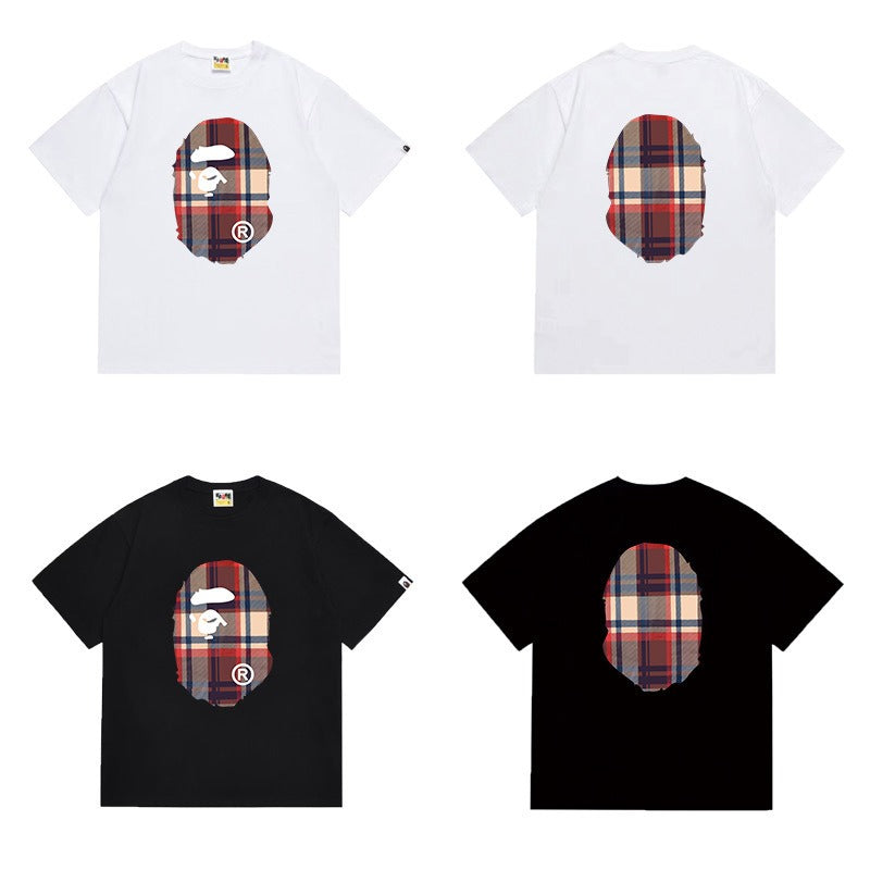 Bathing Shark and ape head print T Shirts NextBlock
