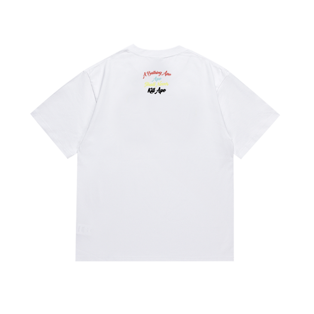 Bathing Shark and ape head print T-Shirt NextBlock