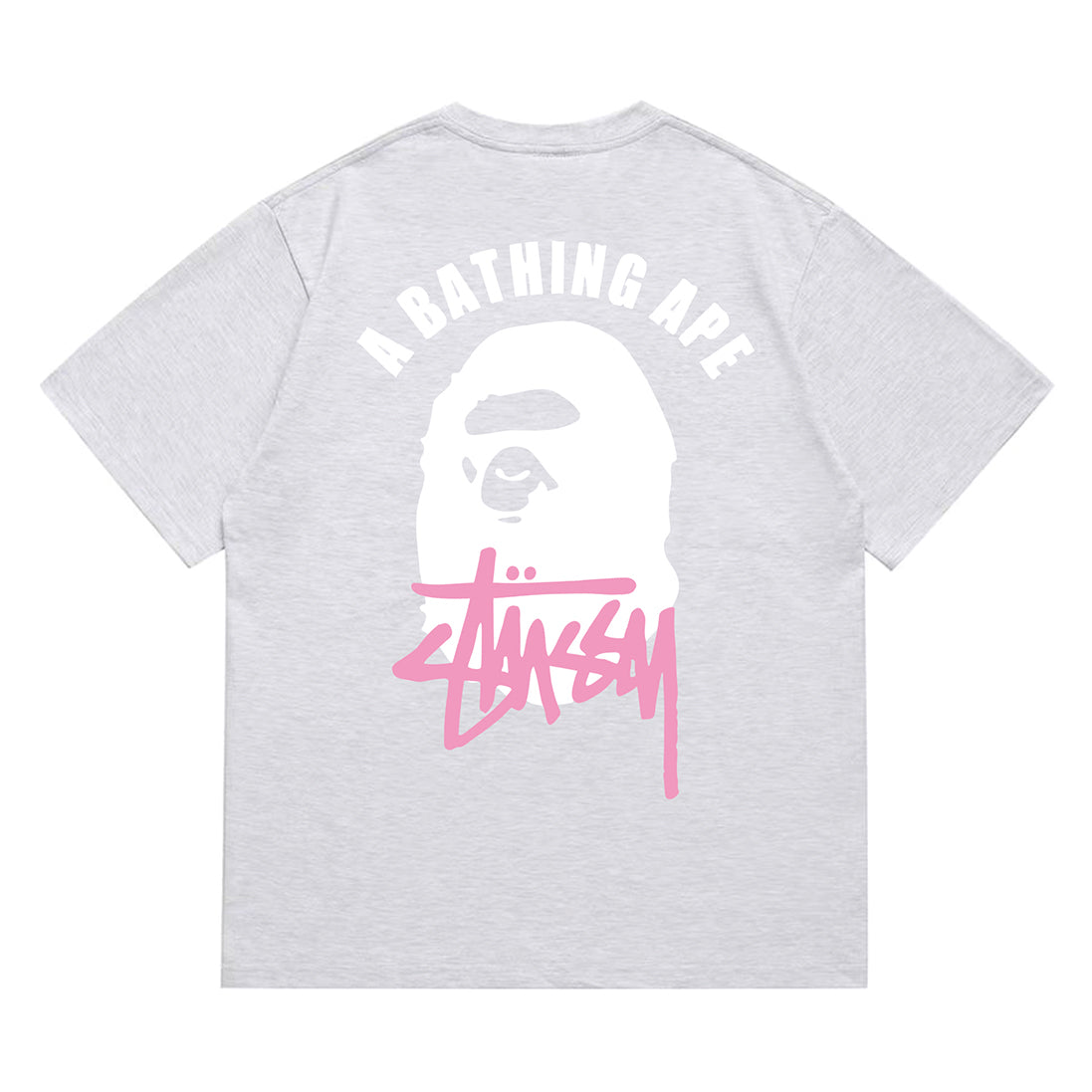 Bathing Shark and ape head print T-Shirt NextBlock