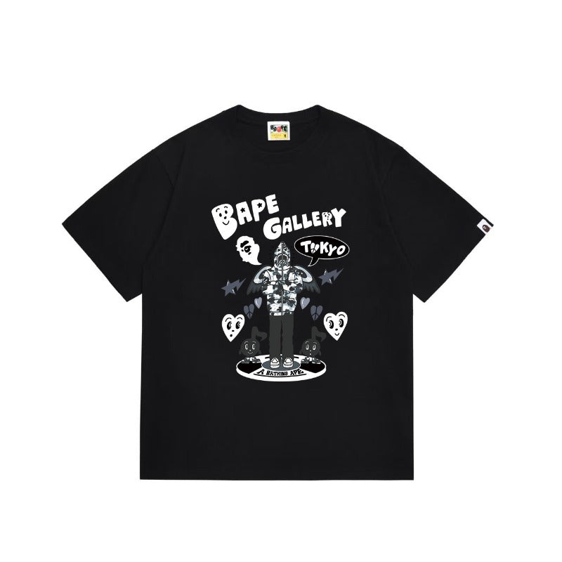 Bathing Shark and ape head print T Shirts NextBlock