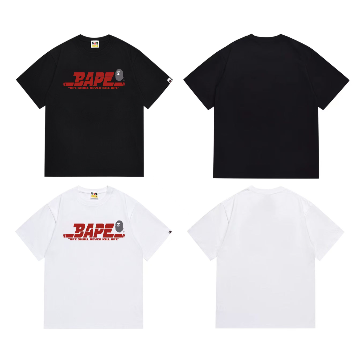 Bathing Shark and ape head print T-Shirt NextBlock