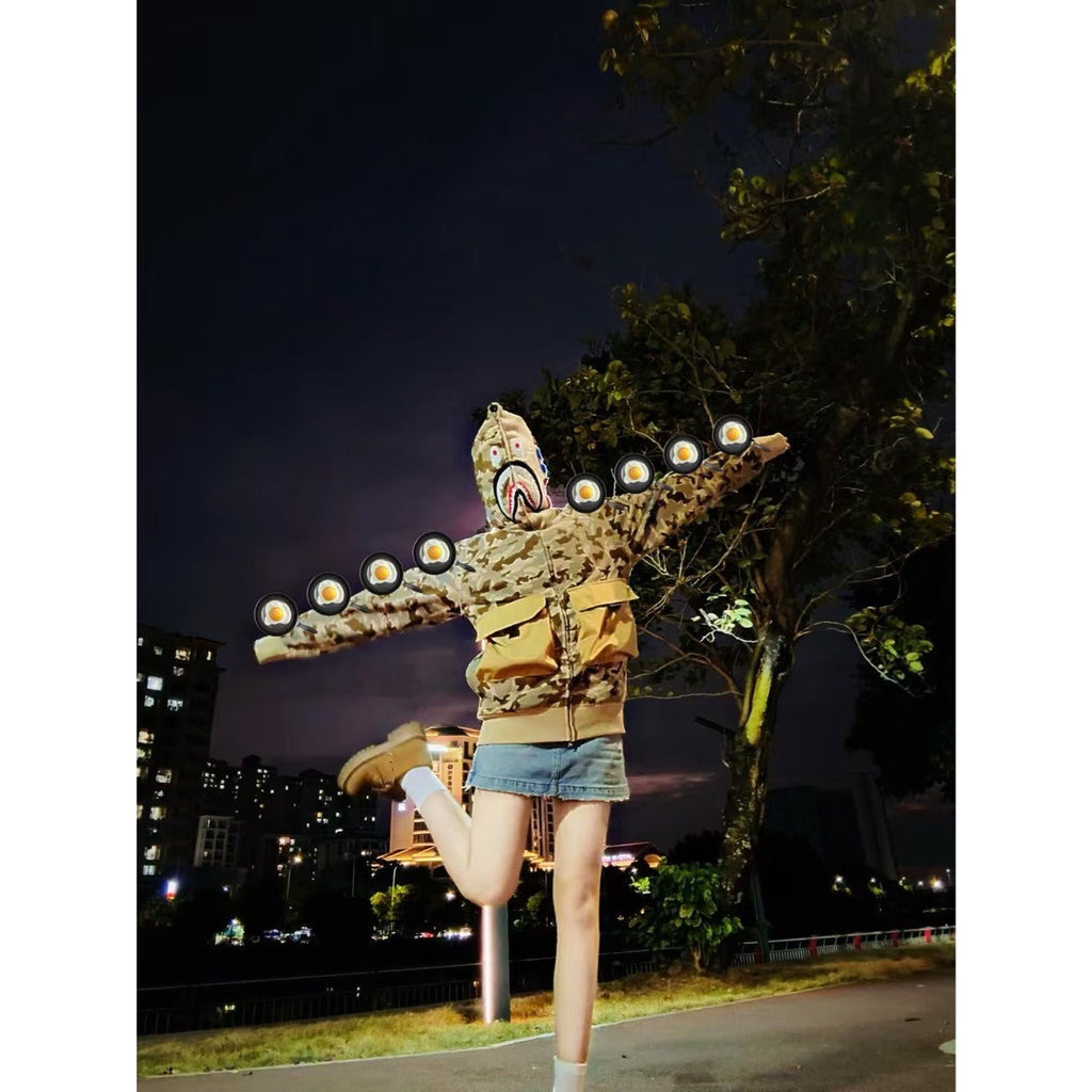 Bathing Shark and ape head print hoode BAPE desert bat NextBlock