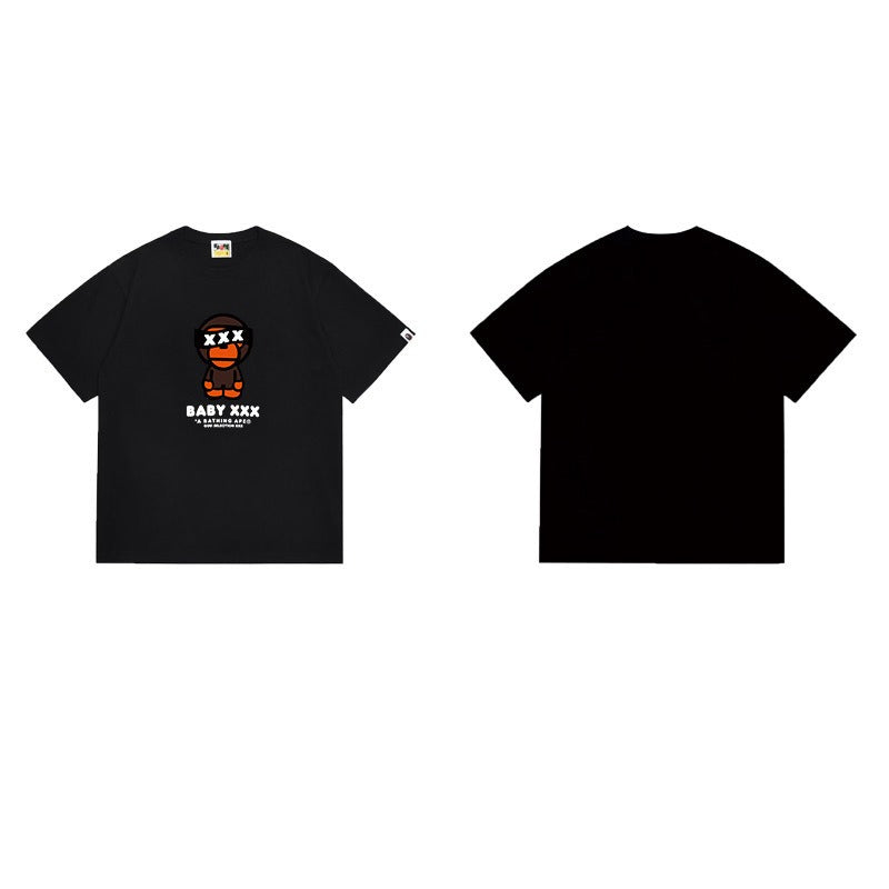 Bathing Shark and ape head print T Shirts NextBlock