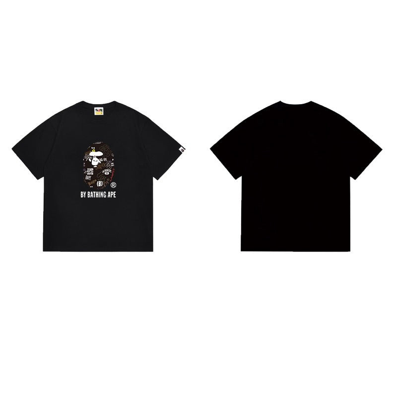 Bathing Shark and ape head print T Shirts NextBlock