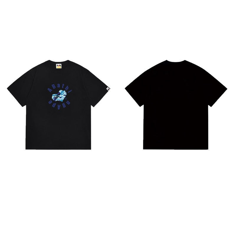 Bathing Shark and ape head print T Shirts NextBlock