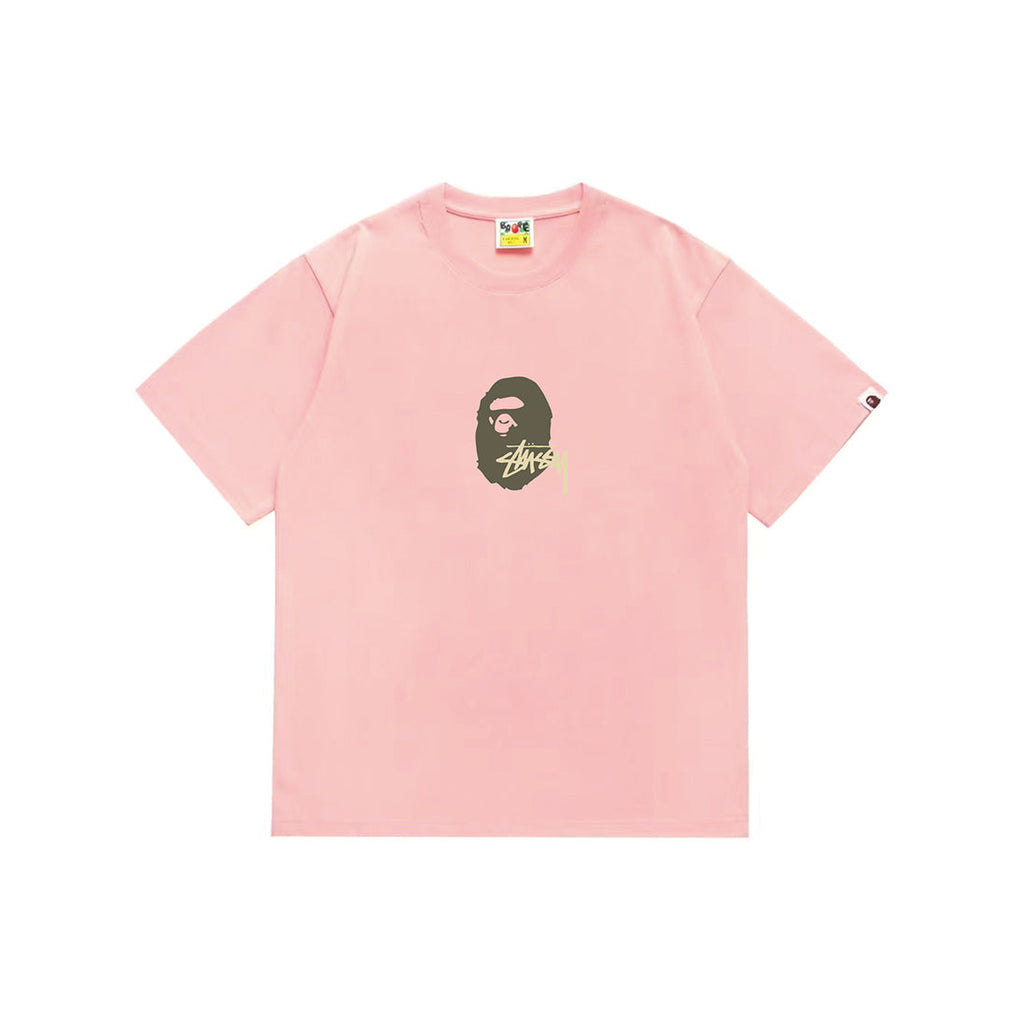 Bathing Shark and ape head print T-Shirt NextBlock