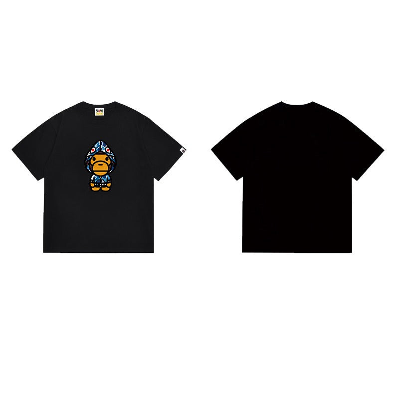 Bathing Shark and ape head print T Shirts NextBlock