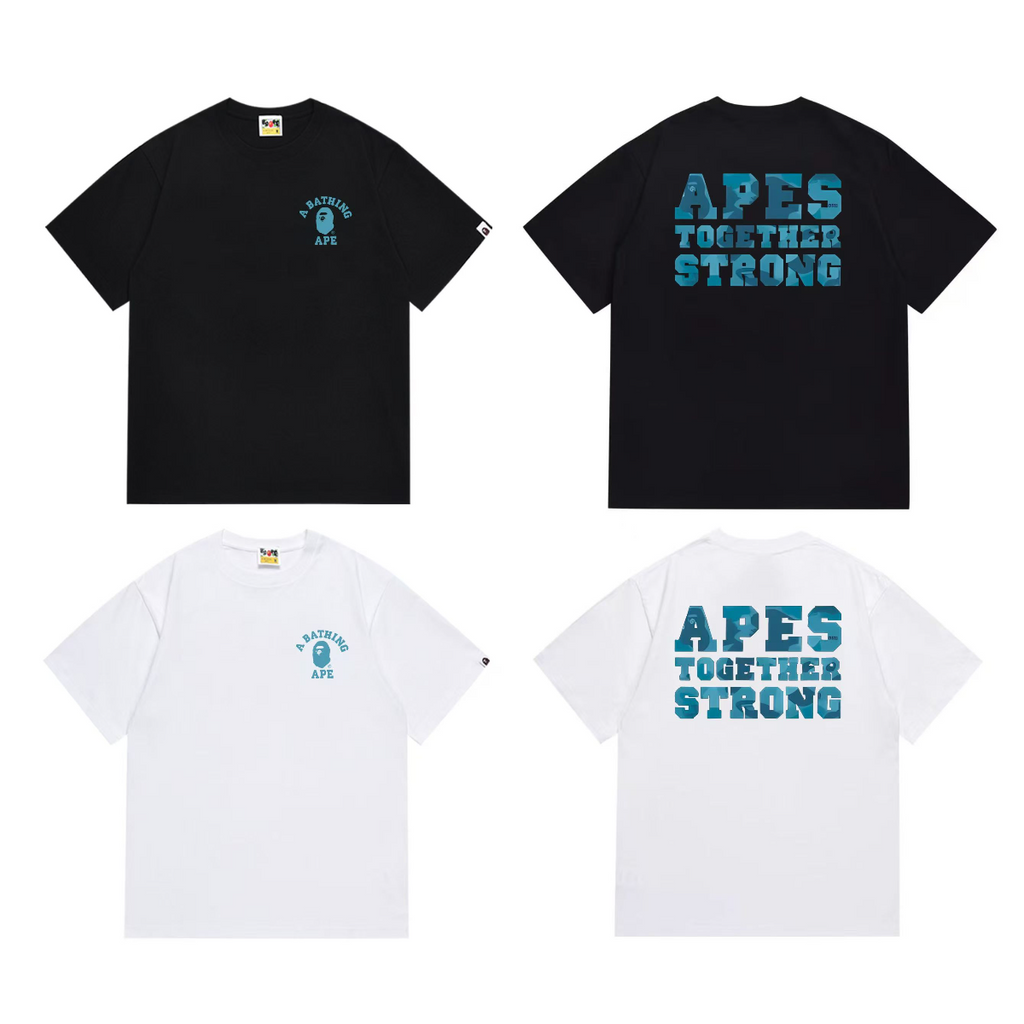 Bathing Shark and ape head print T-Shirt NextBlock