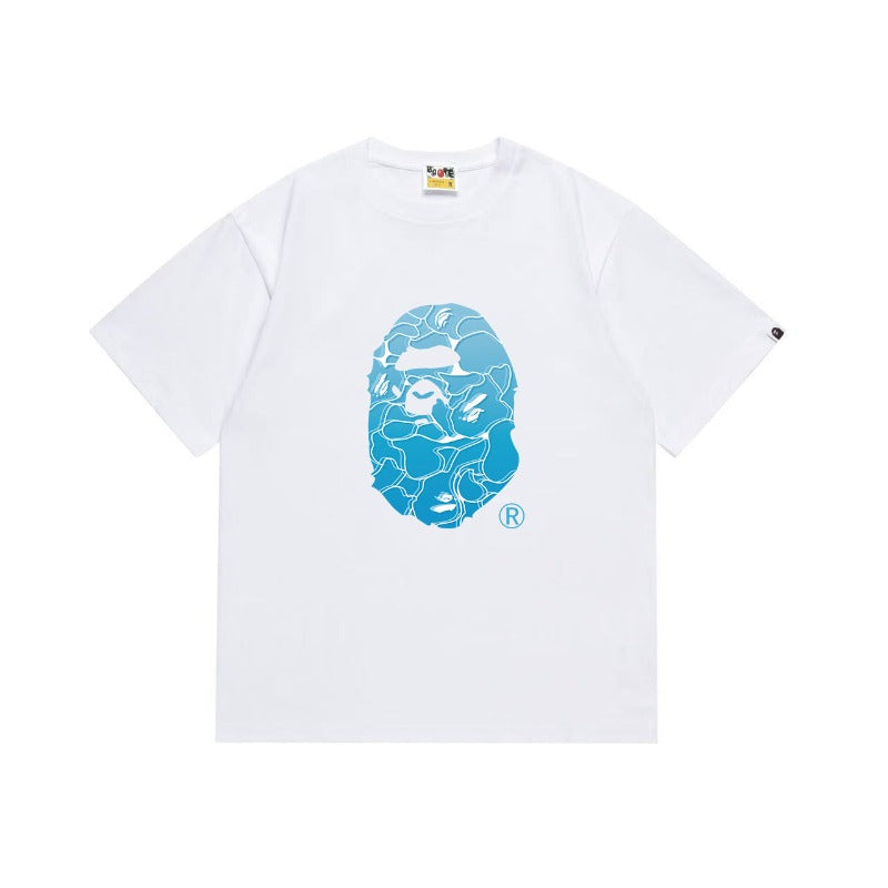 Bathing Shark and ape head print T Shirts NextBlock