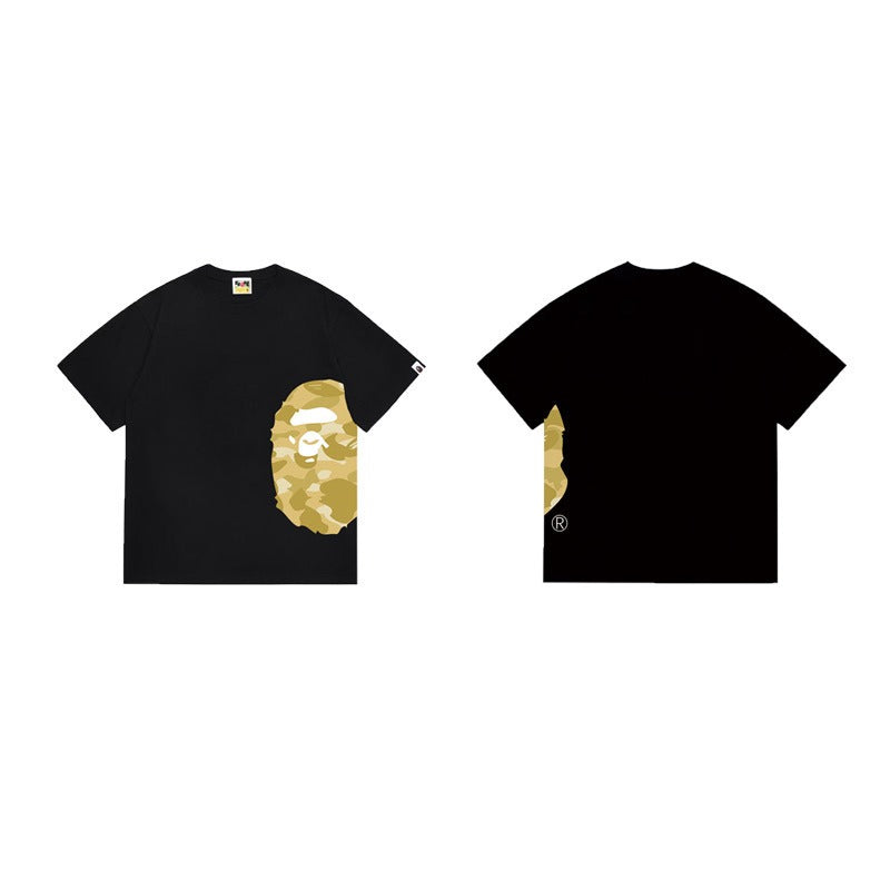 Bathing Shark and ape head print T Shirts NextBlock