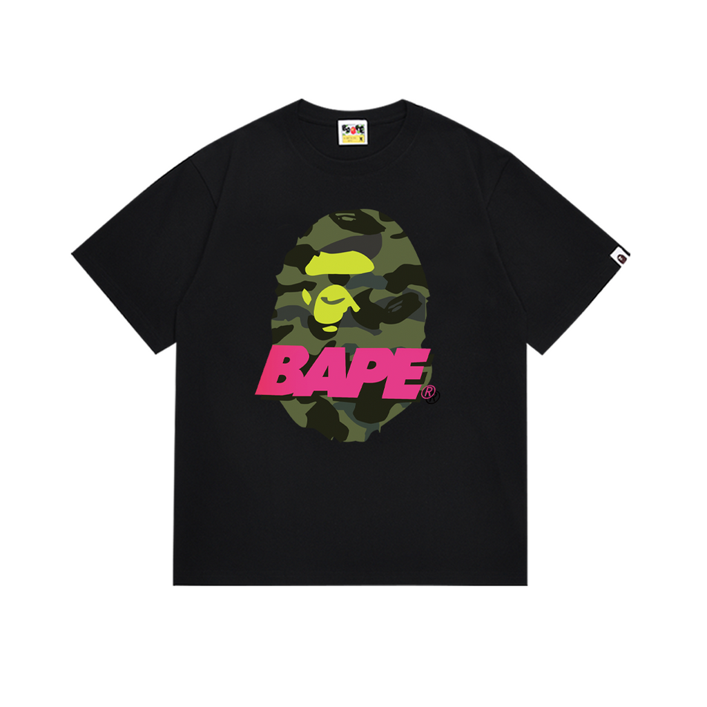 Bathing Shark and ape head print T-Shirt NextBlock
