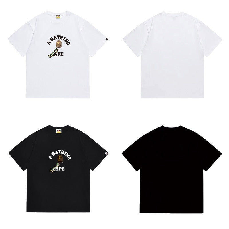 Bathing Shark and ape head print T Shirts NextBlock