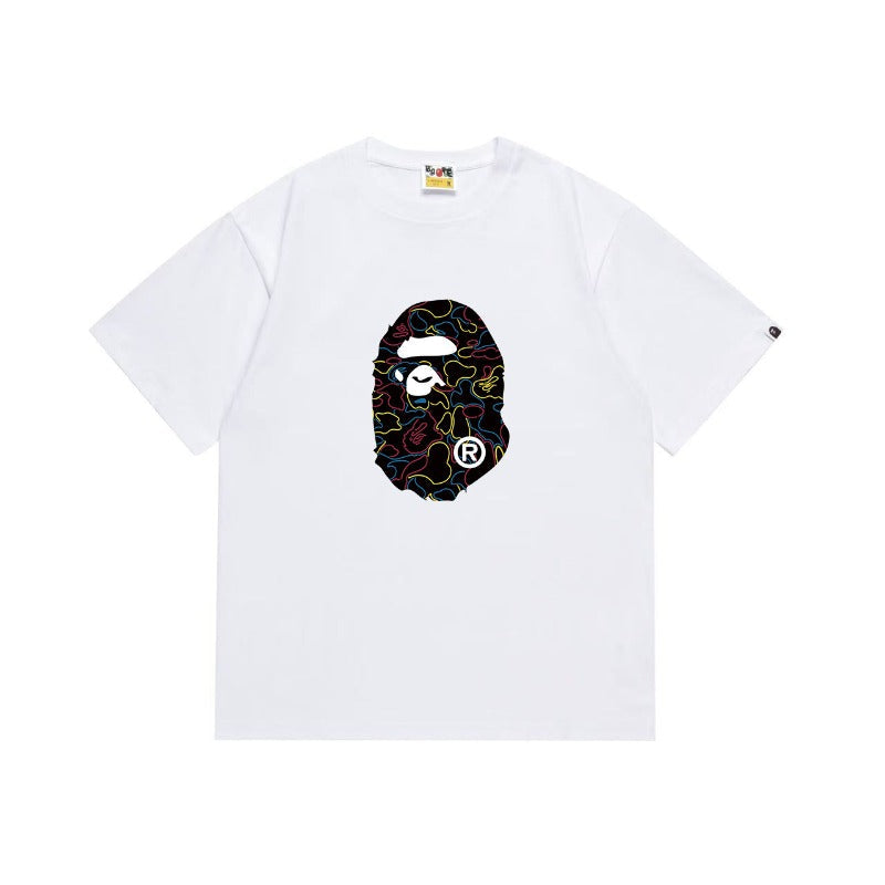 Bathing Shark and ape head print T Shirts NextBlock