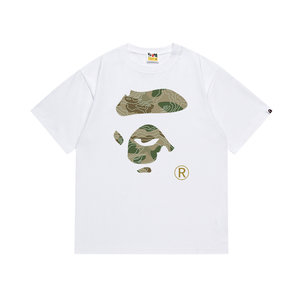 Bathing Shark and ape head print T-Shirt NextBlock