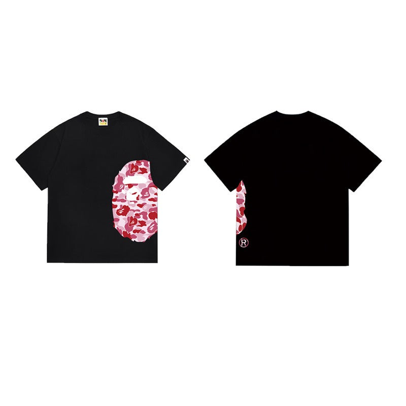 Bathing Shark and ape head print T Shirts NextBlock