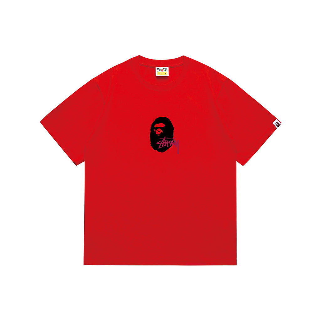 Bathing Shark and ape head print T-Shirt NextBlock
