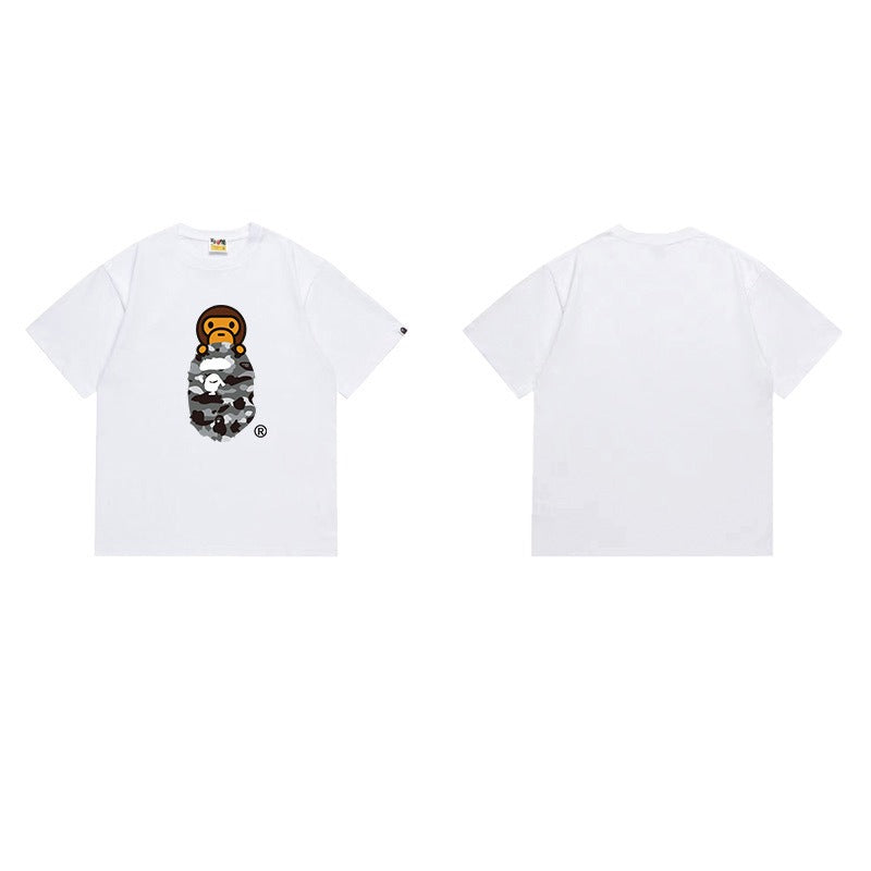 Bathing Shark and ape head print T Shirts NextBlock
