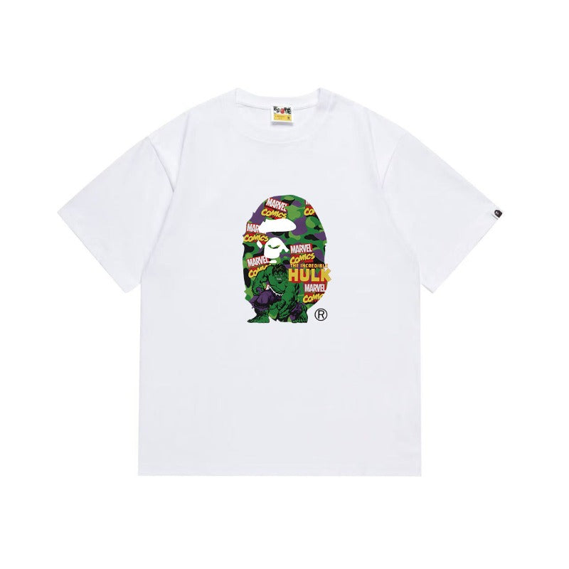 Bathing Shark and ape head print T Shirts NextBlock