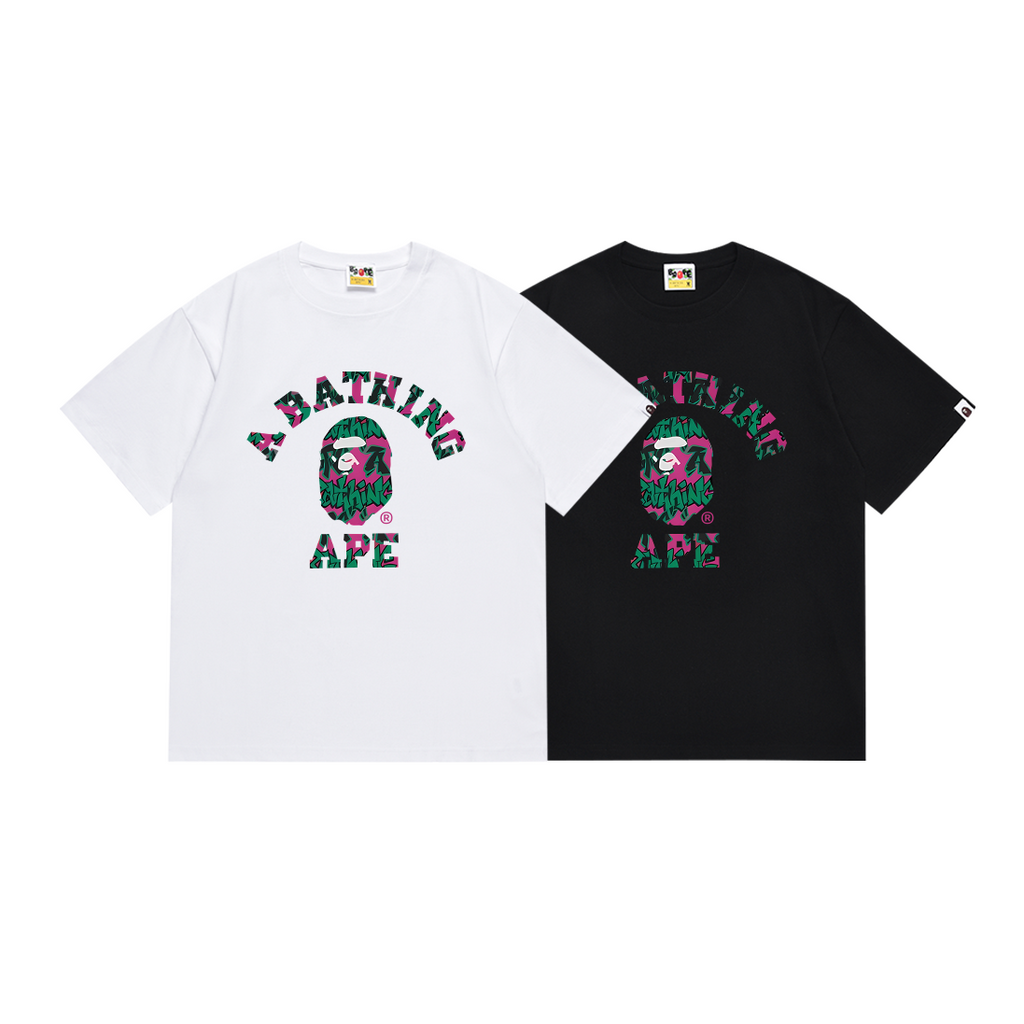 Bathing Shark and ape head print T Shirts NextBlock