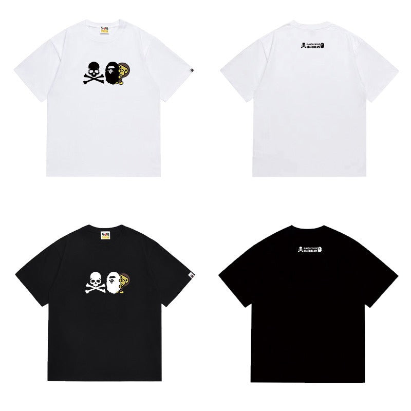 Bathing Shark and ape head print T Shirts NextBlock