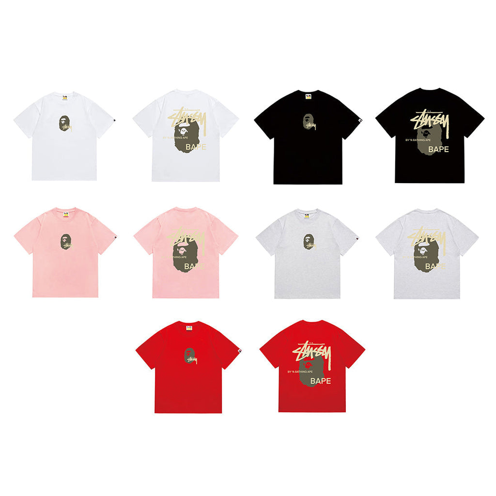 Bathing Shark and ape head print T-Shirt NextBlock