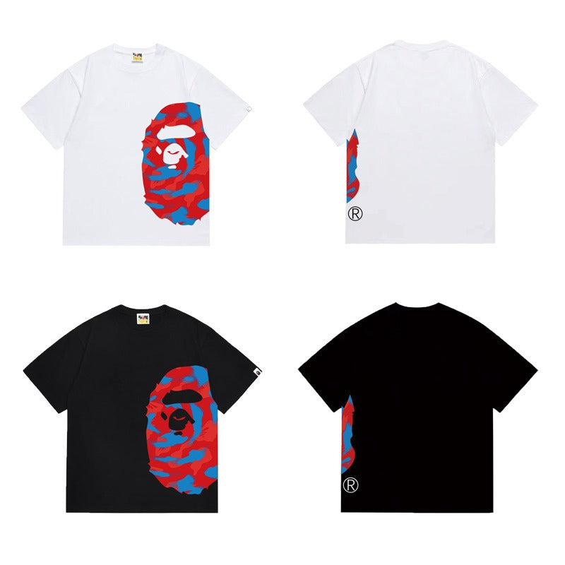 Bathing Shark and ape head print T Shirts NextBlock