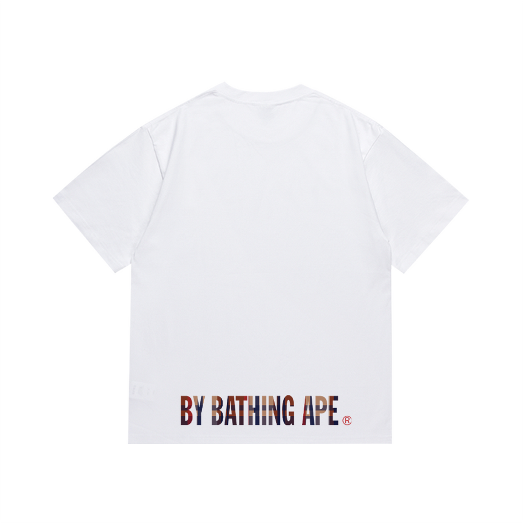 Bathing Shark and ape head print T-Shirt NextBlock