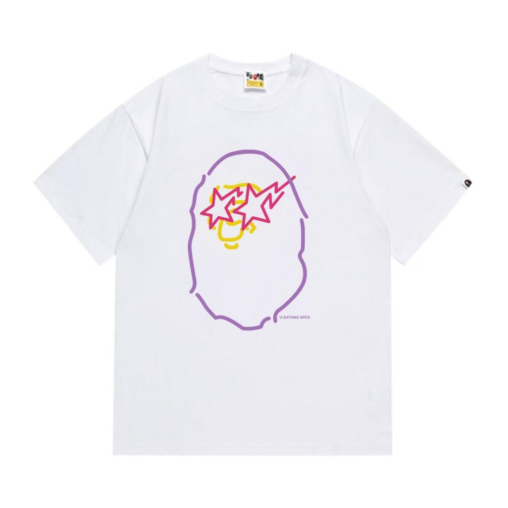 Bathing Shark and ape head print T-Shirt NextBlock