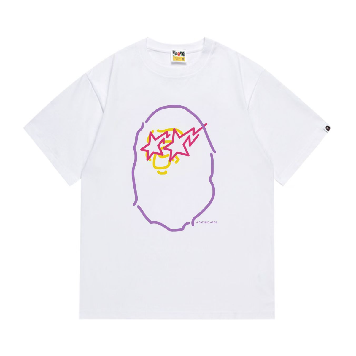 Bathing Shark and ape head print T-Shirt NextBlock
