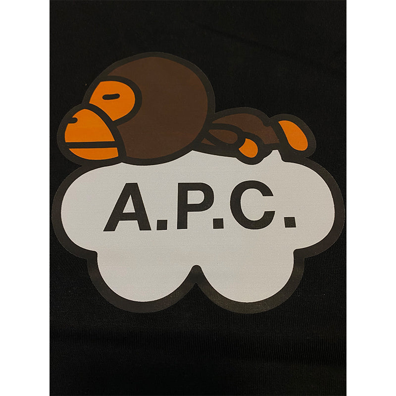 Bathing Shark and ape head print T Shirt NextBlock