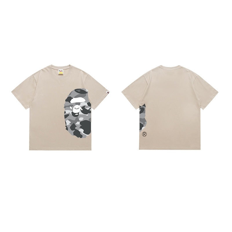Bathing Shark and ape head print T Shirts NextBlock