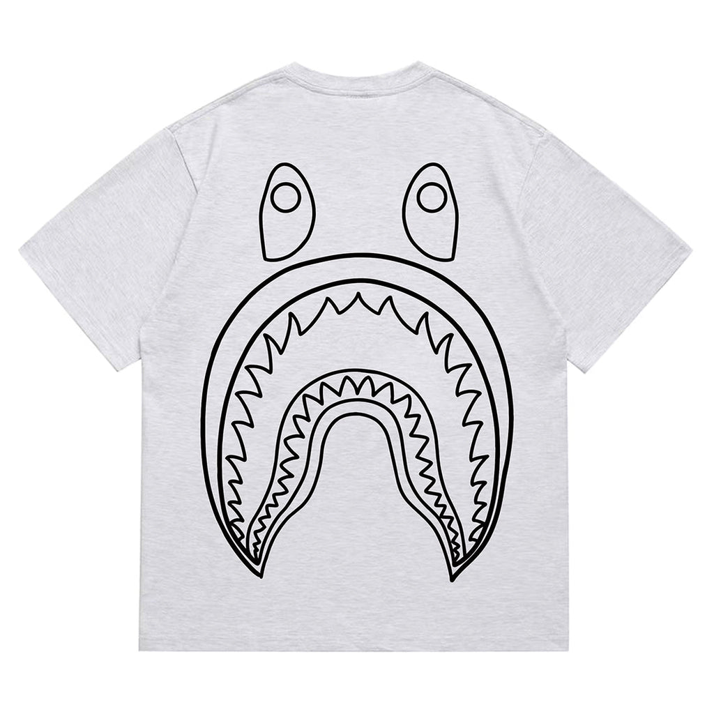 Bathing Shark and ape head print T-Shirt NextBlock