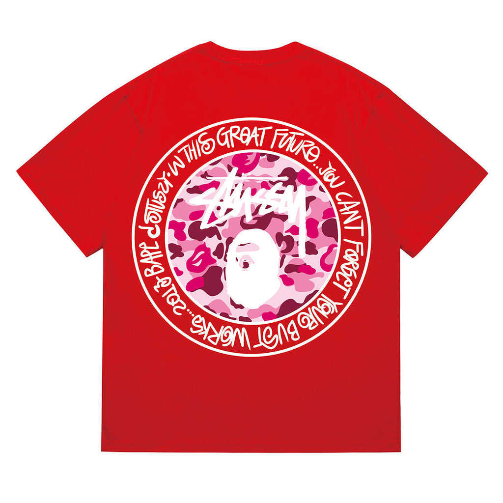 Bathing Shark and ape head print T-Shirt NextBlock