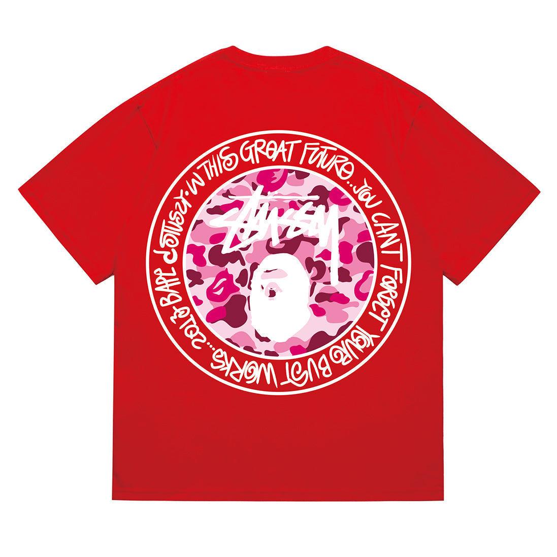 Bathing Shark and ape head print T-Shirt NextBlock