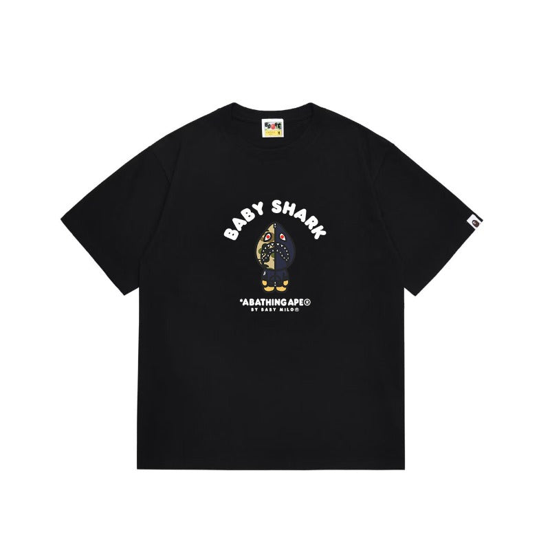 Bathing Shark and ape head print T Shirts NextBlock