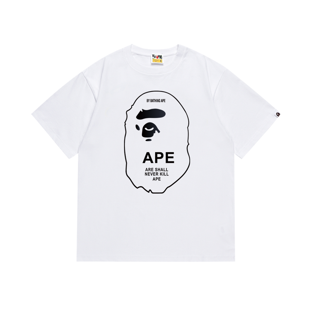 Bathing Shark and ape head print T-Shirt NextBlock