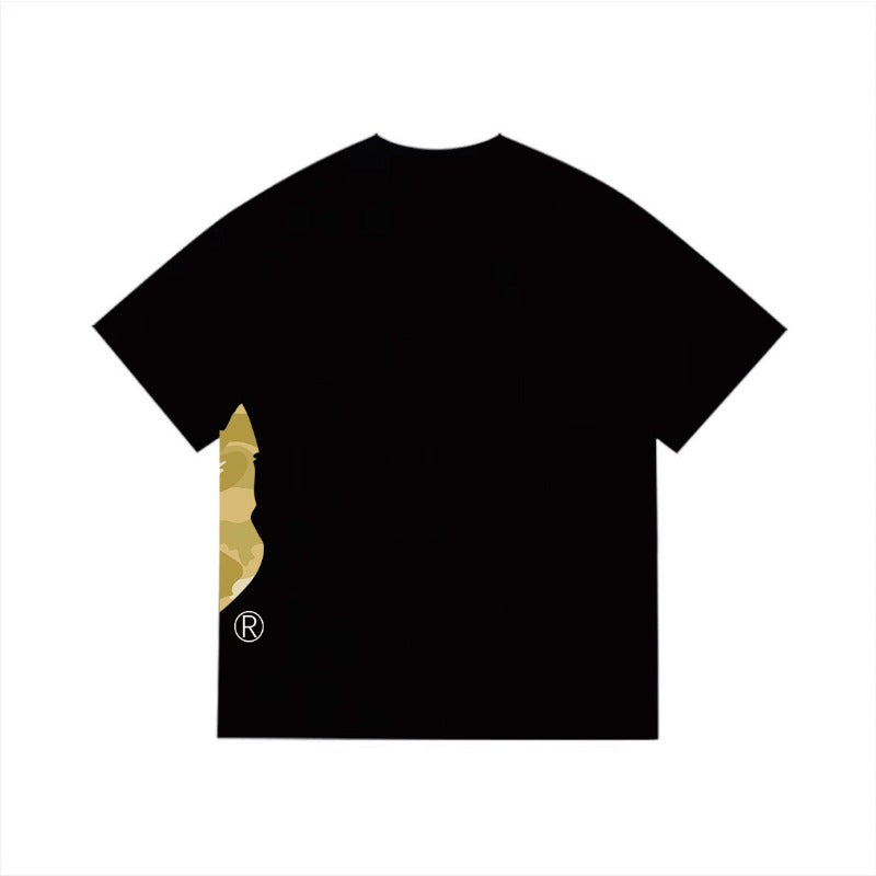 Bathing Shark and ape head print T Shirts NextBlock