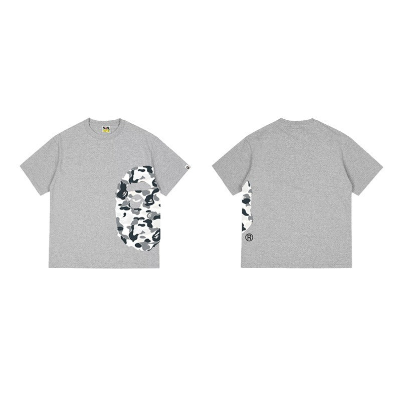 Bathing Shark and ape head print T Shirts NextBlock