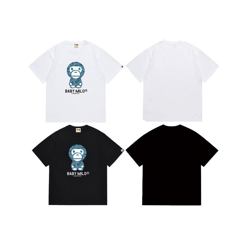 Bathing Shark and ape head print T Shirts NextBlock