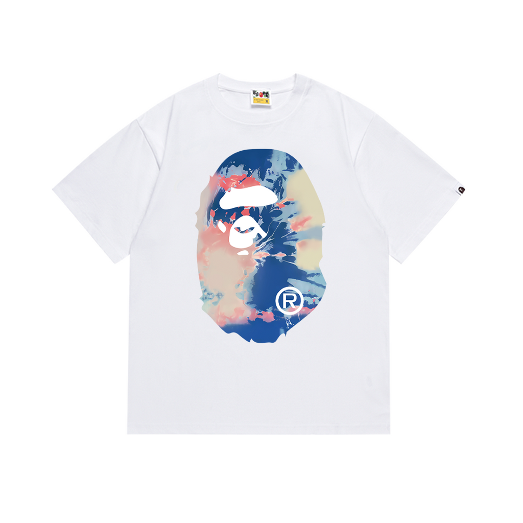 Bathing Shark and ape head print T-Shirt NextBlock