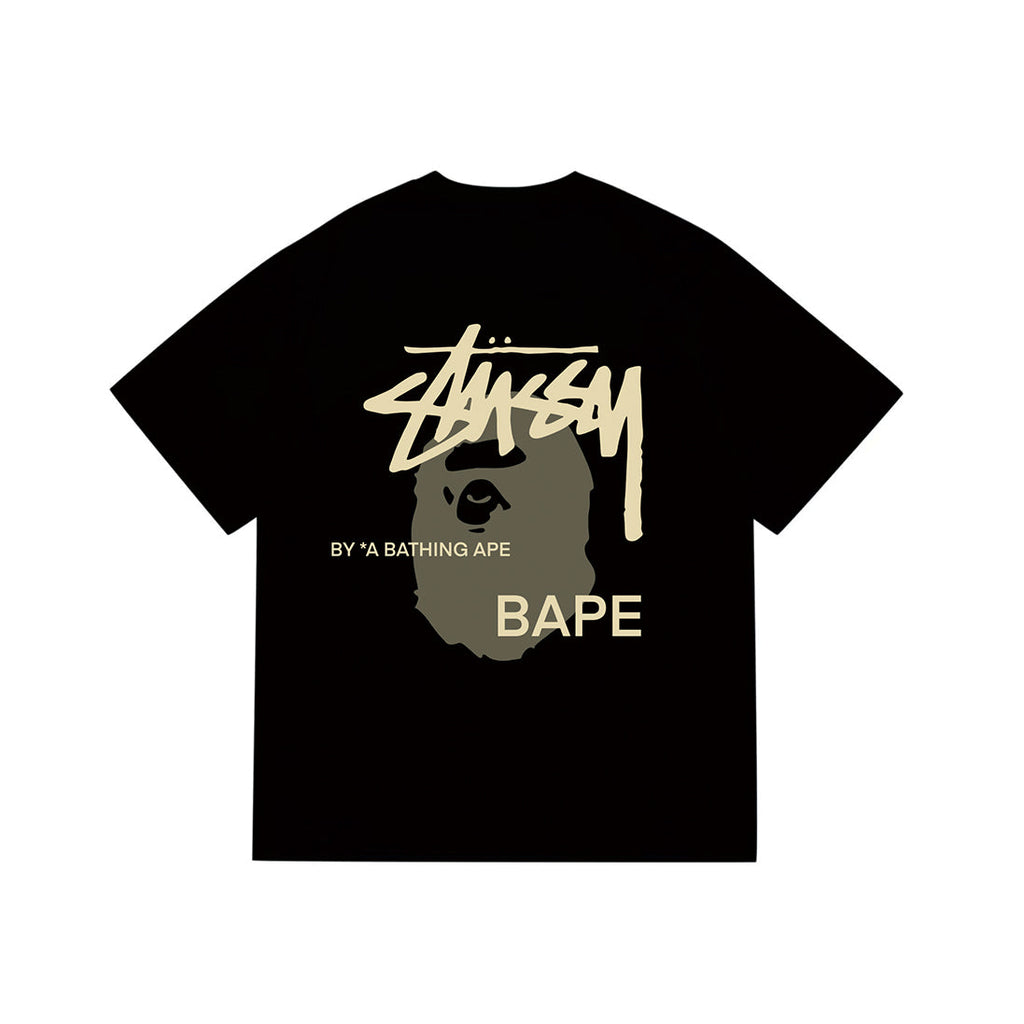 Bathing Shark and ape head print T-Shirt NextBlock