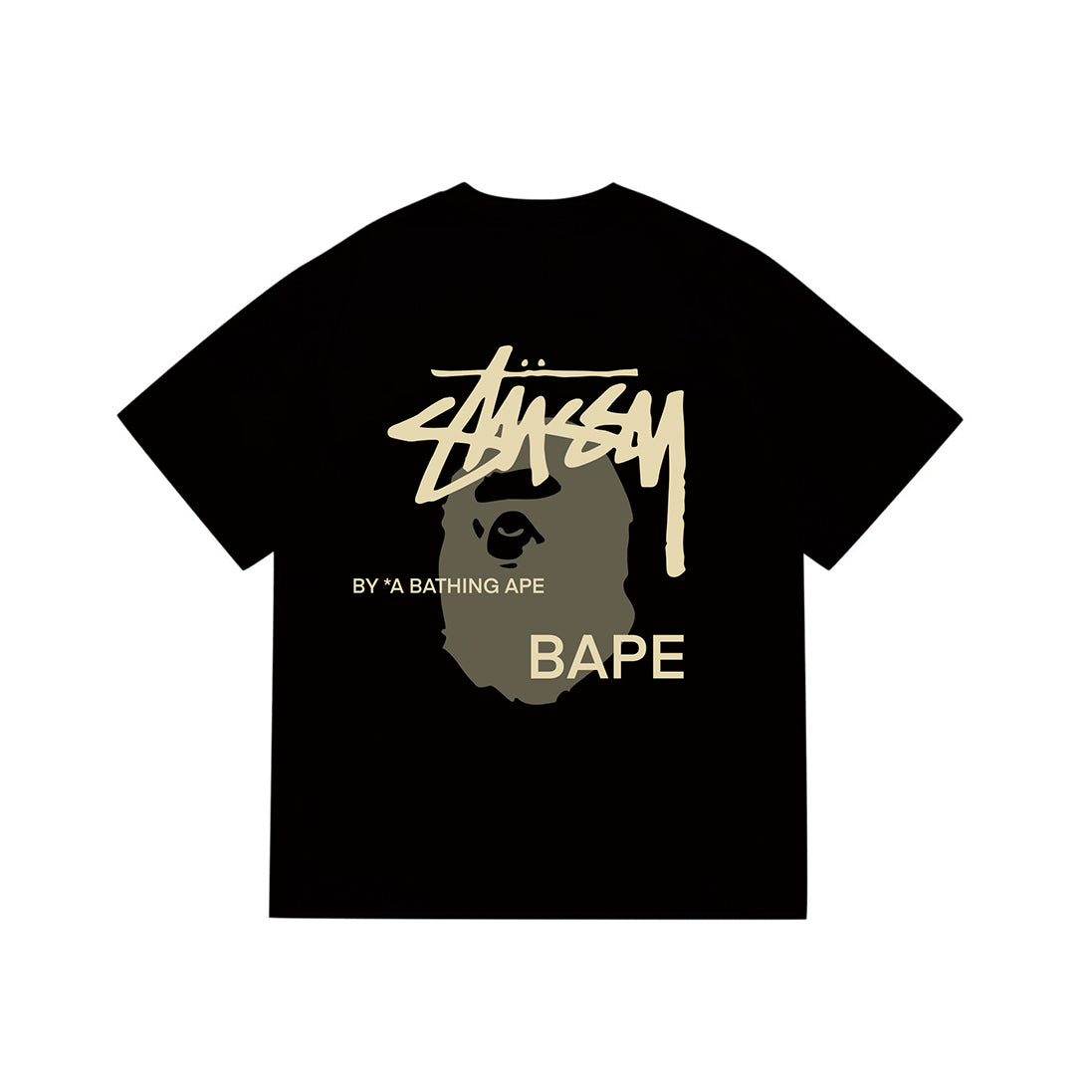 Bathing Shark and ape head print T-Shirt NextBlock