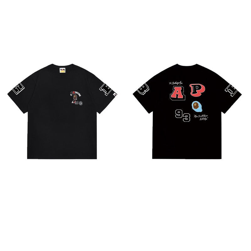 Bathing Shark and ape head print T Shirts NextBlock