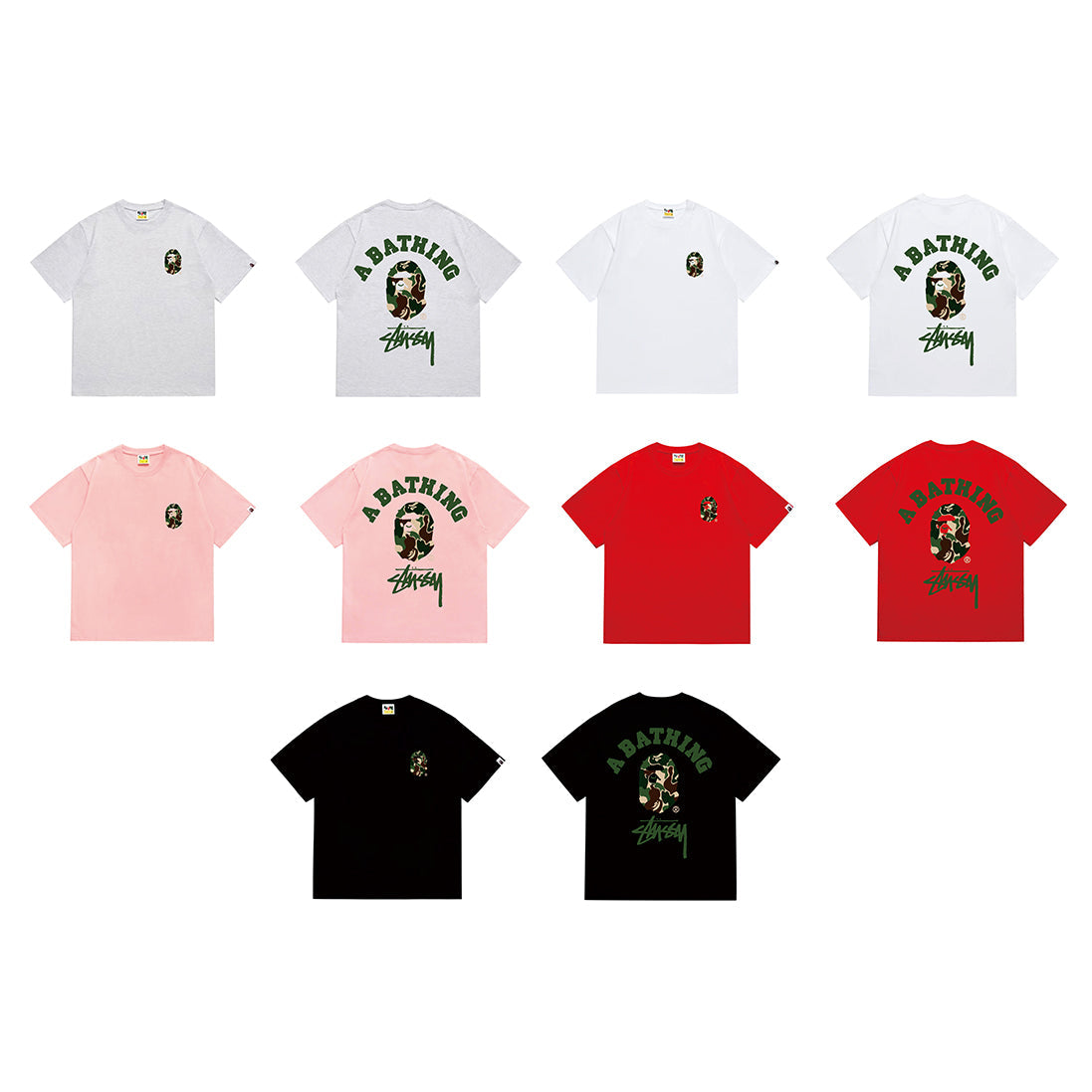 Bathing Shark and ape head print T-Shirt NextBlock